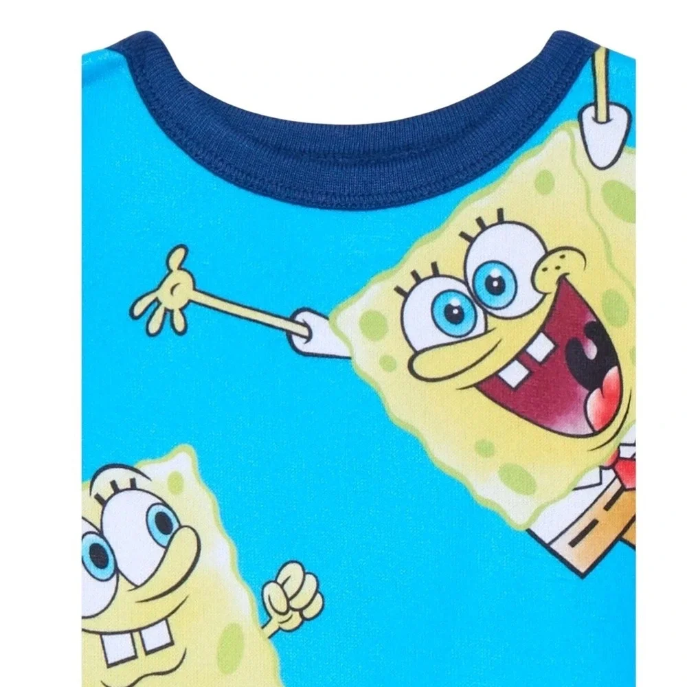 NWT Spongebob Squarepants Boys Pajamas Set Size 10 Blue Long Sleeve Cartoon Gift